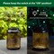 Set of 2/4 8.75"H Metal Cutout Scrollwork Solar Powered LED Outdoor Lantern with handle